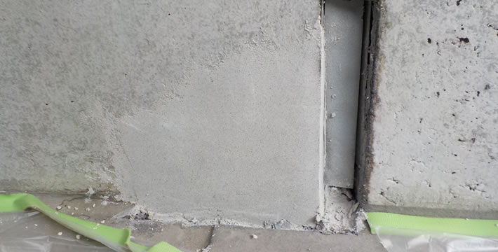 ビル外壁のモルタル補充