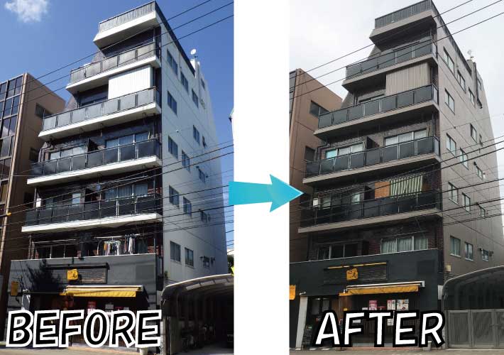 【東京都文京区】6階建て店舗併用住宅外壁塗装工事